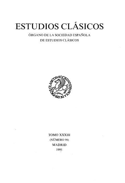 99 (1991) - Sociedad EspaÃ±ola de Estudios ClÃ¡sicos