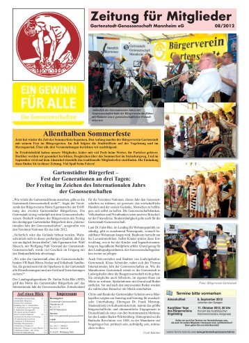 Zeitung für Mitglieder - Gartenstadt