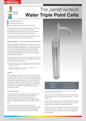 The Jarrett-Isotech Water Triple Point Cells - Thermibel