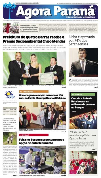 Prefeitura de Quatro Barras recebe o PrÃªmio Socioambiental Chico ...