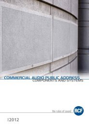 COMMERCIAL AUDIO PUBLIC ADDRESS - RCF