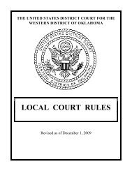 LOCAL COURT RULES - Western District of Oklahoma