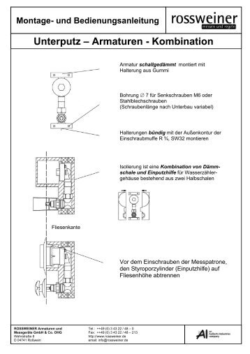 Unterputz â€“ Armaturen - Kombination - Rossweiner