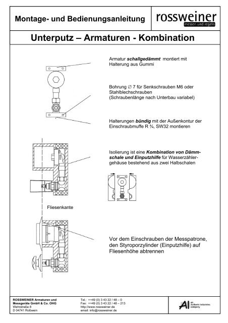 Unterputz â€“ Armaturen - Kombination - Rossweiner