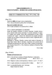 IV. FACOLTÃ DI FILOSOFIA - Pontificia UniversitÃ  della Santa Croce