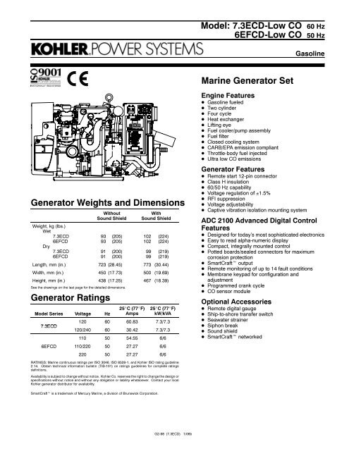Model: 7.3ECD-Low CO 60 Hz 6EFCD-Low CO 50 Hz ... - motocraft