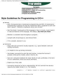 Style Guidelines for Programming in C/C++ - Literate Programming