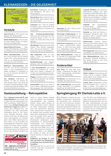 Programm im April 2011 - Gewerbeverein Herzebrock-Clarholz