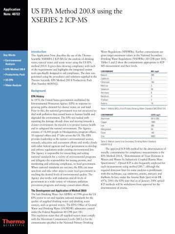 US EPA Method 200.8 using the - Thermo Scientific