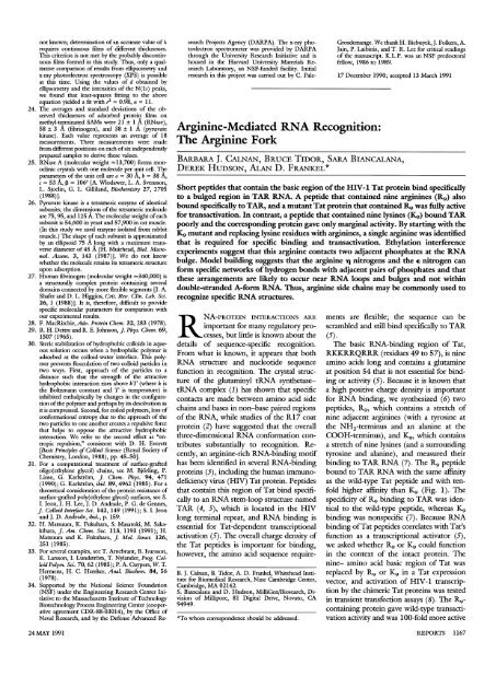 Arginine-Mediated RNA Recognition: The Arginine ... - ResearchGate