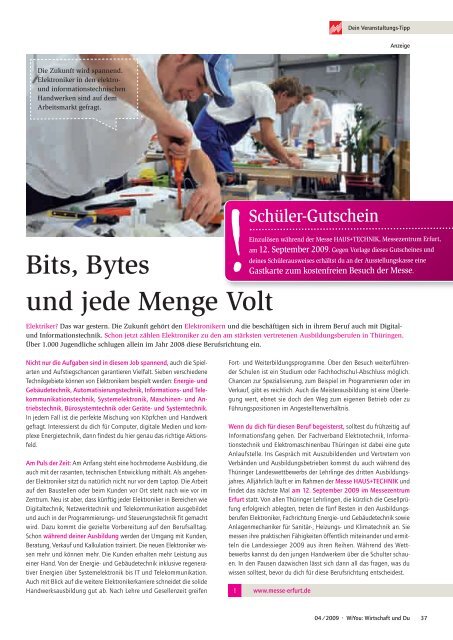 WiYou_2009-04_rz.qxd:Layout 1 - WiYou Thüringen - Ausbildung