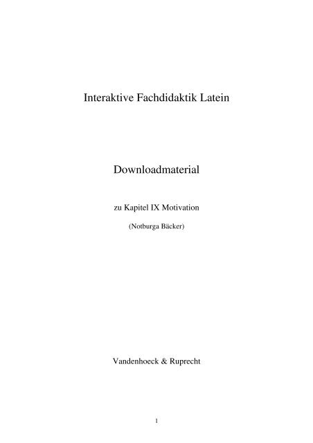 Interaktive Fachdidaktik Latein Downloadmaterial