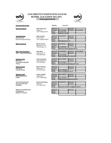 WFV+Adressen 11-12 - TSV Steinhilben