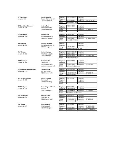 WFV+Adressen 11-12 - TSV Steinhilben