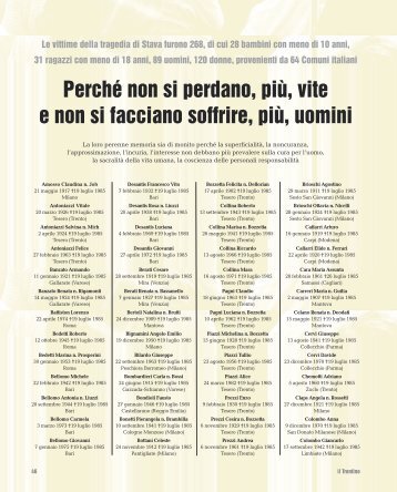 Perché non si perdano, più, vite e non si facciano soffrire ... - Riviste