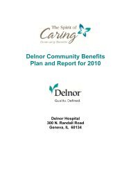Delnor Community Benefits Report for 2010 - Delnor Hospital