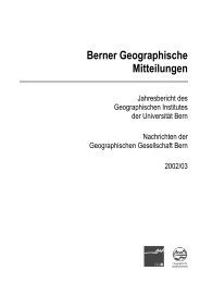 Berner Geographische Mitteilungen - Geographische Gesellschaft ...