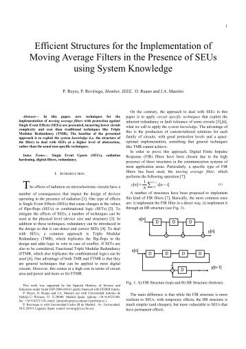 Efficient Structures for the Implementation of Moving Average Filters ...
