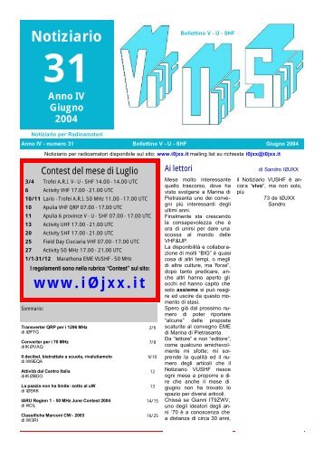 w w w . i Ã j x x . i t Notiziario - I0JXX