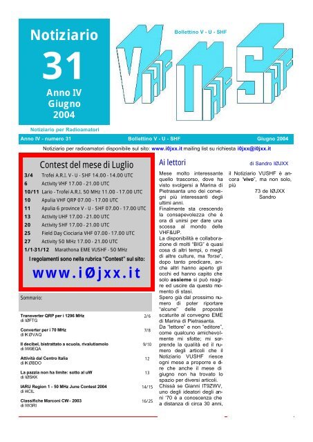 W W W I A J X X I T Notiziario I0jxx W W W I A J X X I T Notiziario I0jxx
