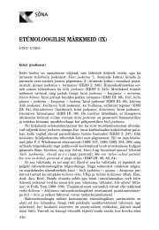 ETÃMOLOOGILISI MÃRKMEID (IX) - Keel ja Kirjandus