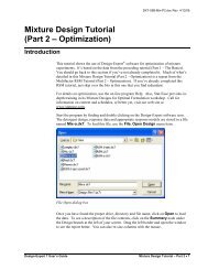 Mixture Design Tutorial (Part 2 â Optimization) - Statease.info