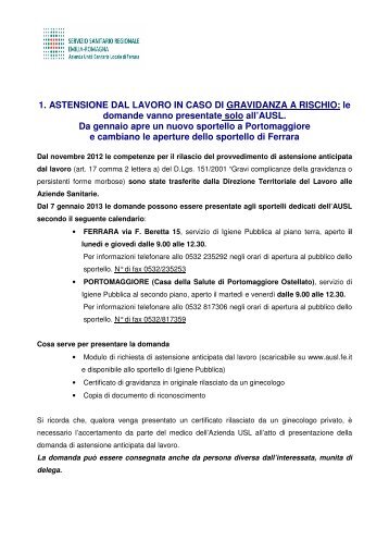 ASTENSIONE LAVORO GRAVIDANZA A RISCHIO O LAVORO A ...