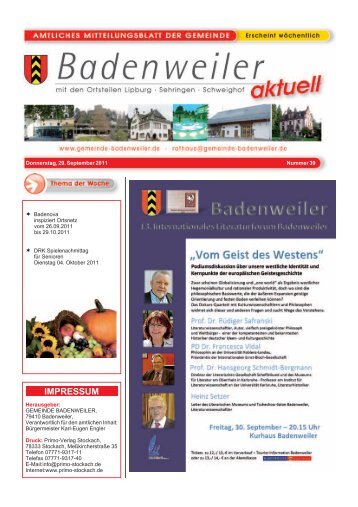 Oktober 2011 - Gemeinde Badenweiler