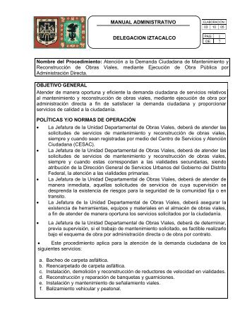 MANUAL ADMINISTRATIVO - Gobierno del Distrito Federal