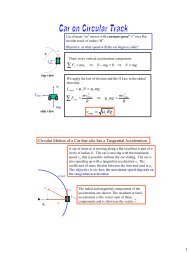 Car Moving Along Circular Curve with a Tangential Acceleration.