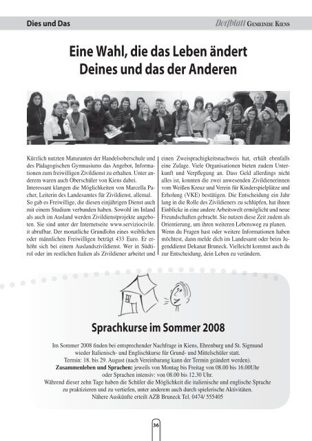 Dorfblatt GEMEINDE KIENS