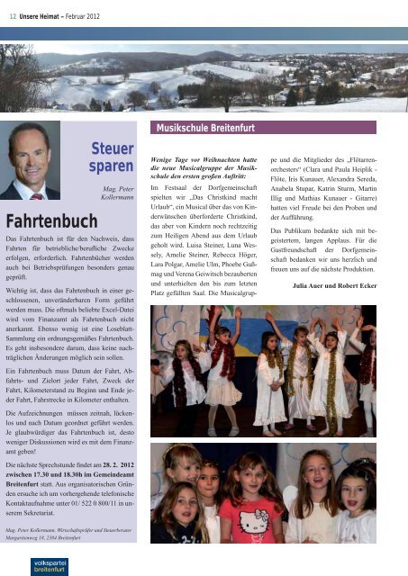 Kinderfasching in der Mehrzweckhalle am 19.2.2012 ... - VP Breitenfurt