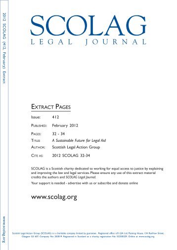 SCOLAG Response - Scottish Legal Action Group