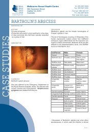 BARTHOLIN'S ABSCESS - Melbourne Sexual Health Centre