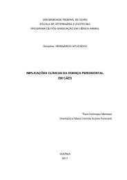 implicaÃ§Ãµes clÃ­nicas da doenÃ§a periodontal em cÃ£es - UFG