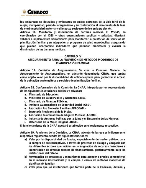 Ley de Acceso Universal y Equitativo de Servicios de PlanificaciÃ³n ...