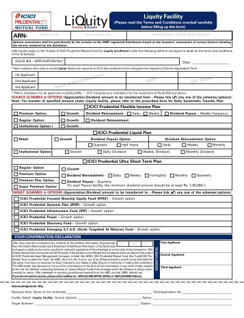 Liquity Form - ICICI Prudential AMC