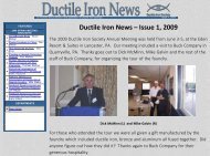 Ductile Iron News â Issue 1, 2009 - Ductile Iron Society