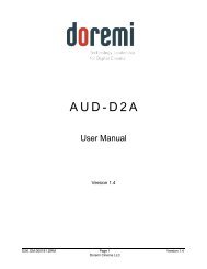 AUD-D2A User Manual - Doremi Labs