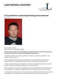 LTU positionerar svensk flygforskning på ... - Tobias C. Larsson