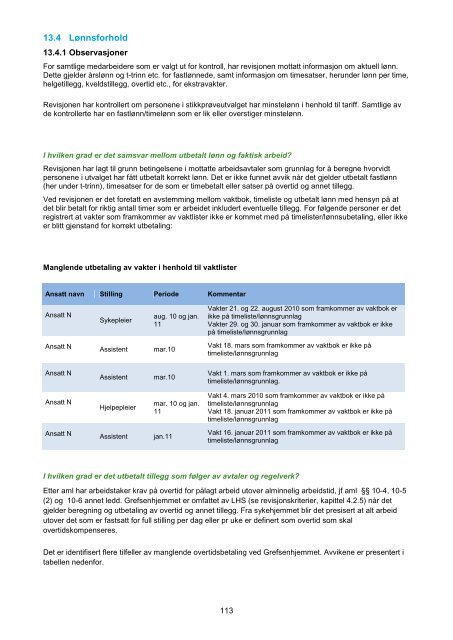 Rapport Revisjon av forhold ved flere sykehjem i ... - Sykehjemsetaten