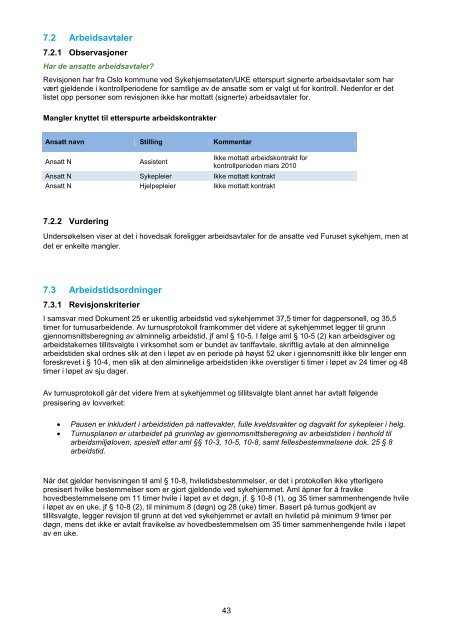 Rapport Revisjon av forhold ved flere sykehjem i ... - Sykehjemsetaten