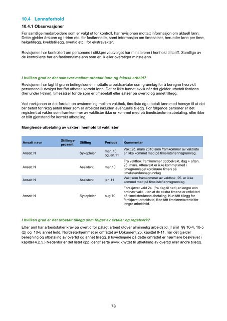 Rapport Revisjon av forhold ved flere sykehjem i ... - Sykehjemsetaten