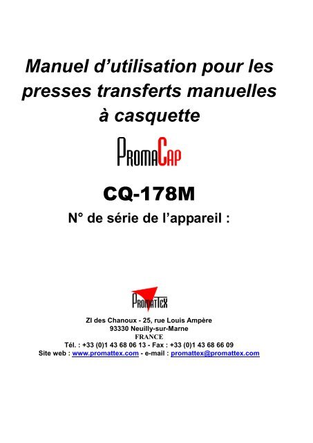 Presse à transfert PromaCap CQ-178M - Promattex