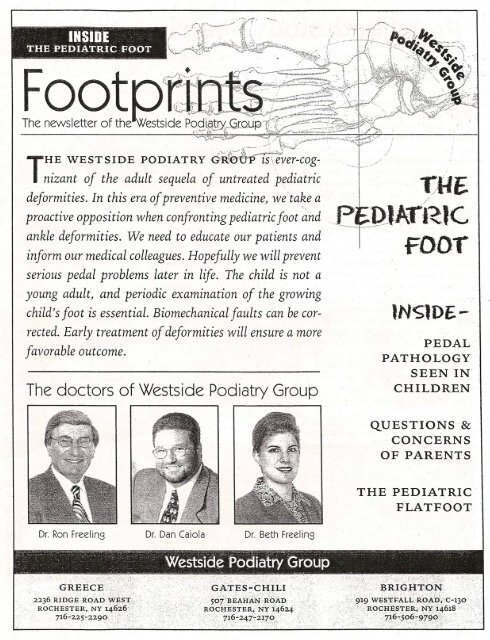 the pediatric flatfoot - Westside Podiatry Group