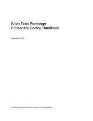 Sales Data Exchange Codeshare Coding Handbook - atpco