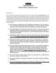 Student Matinee Agreement Letter - PCPA Theaterfest
