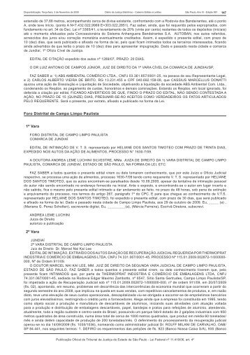 Foro Distrital de Campo Limpo Paulista 1ª Vara 2ª ... - Rmilani.com.br