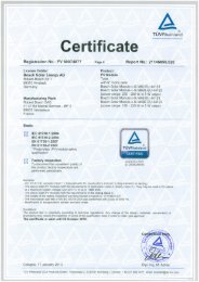 Certificate IEC-EN 61730: PV-module safety qualification