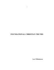 FOUNDATIONAL CHRISTIAN TRUTHS - Vital Christianity